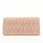 MIU MIU Matelasse Nappa Crystal Leather Hook Long Wallet 5MH109 Used - 图片 2
