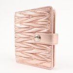 MIU MIU Matelasse Leather Bi-fold Wallet Metalic Pink 5MV016 Used - 图片 3