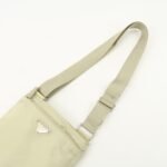 PRADA Triangle Logo Nylon Shoulder Bag Crossbody Bag Beige B7372 Used - 图片 6