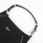 PRADA Triangle Logo Nylon Leather Shoulder Bag Black BR2840 - 图片 6