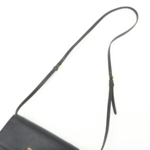 PRADA Saffiano Leather Shoulder Wallet Shoulder Bag Black BT1019 - 图片 6