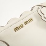 MIU MIU Leather Flower Tote Bag Hand Bag White 5BG054 Used - 图片 19