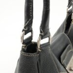 PRADA Logo Leather Shoulder Bag Hand Bag Black BR3593 Used - 图片 9