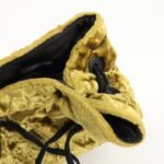 MIU MIU Satin Velour Suede Shoulder Bag Drawstring Bag Gold Black Used - 图片 18