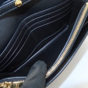 PRADA Saffiano Leather Shoulder Wallet Shoulder Bag Black BT1019 - 图片 20