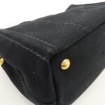 PRADA Canapa Mini Canvas 2Way Hand Bag Tote Bag Black 1BG439 Used - 图片 12