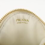 PRADA Triangle Logo Saffiano Leather Coin Case White 1MM006 Used - 图片 17