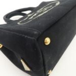 PRADA Canapa Mini Canvas 2Way Hand Bag Tote Bag Black 1BG439 Used - 图片 10