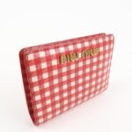 MIU MIU Logo Leather Bi-fold Compact Wallet Red 5MV204 Used - 图片 4