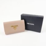 PRADA Logo Leather 4 Rings Key Case Key Holder Beige 1PG004 Used - 图片 19