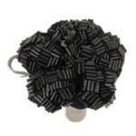 PRADA Beads Organdy Brooch Flower Silver HDW Black P7428R