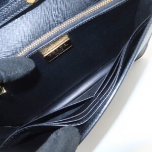 PRADA Saffiano Leather Shoulder Wallet Shoulder Bag Black BT1019 - 图片 21