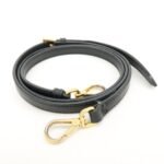 PRADA Leather 2Way Bag Shoulder Hand Bag Black Gold Used - 图片 10