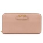 MIU MIU Leather Zip Around Wallet Zippy Wallet Long Wallet Pink 5ML506 Used