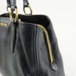 MIU MIU Logo Leather 2Way Bag Tote Bag Shoulder Bag Black RR1901 Used - 图片 14