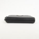 PRADA Triangle Logo Saffiano Leather Round Zippy Coin Case Black - 图片 5