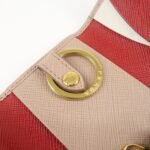 PRADA Logo Leather 4 Rings Key Case Key Holder Beige 1PG004 Used - 图片 13