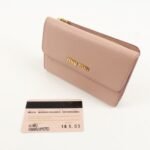 MIU MIU Leather Bi-fold Wallet Compact Wallet Pink 5ML014 Used - 图片 21