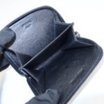 PRADA Triangle Logo Saffiano Leather Round Zippy Coin Case Black - 图片 15