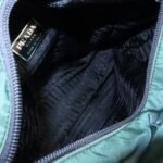 PRADA Triangle Logo Nylon Leather Tote Bag Green - 图片 23