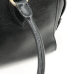 PRADA Leather 2Way Bag Shoulder Hand Bag Black Gold Used - 图片 8
