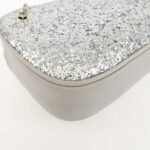 MIU MIU Leather Glitter Pouch Cosmetic Pouch Silver 5ND001 Used - 图片 11