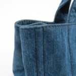 PRADA Triangle Logo Canapa Canvas Denim Hand Bag Navy B1877B Used - 图片 18