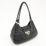 PRADA Logo Leather Shoulder Bag Hand Bag Black BR3593 Used - 图片 4