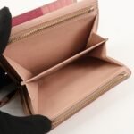 MIU MIU Leather Bi-fold Wallet Compact Wallet Pink 5ML014 Used - 图片 17