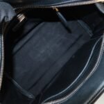 PRADA Leather 2Way Bag Shoulder Hand Bag Black Gold Used - 图片 22
