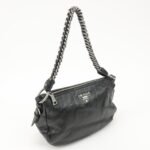 PRADA Logo Leather Chain Shoulder Bag Hand Bag Black BR4370 Used - 图片 4