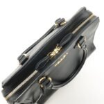 PRADA Leather 2Way Bag Shoulder Hand Bag Black Gold Used - 图片 19