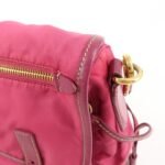 PRADA Nylon Saffiano Leather Flap Messenger Shoulder Bag Pink BT0697 Used - 图片 14