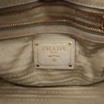 PRADA Triangle Logo Leather 2Way Bag Tote Bag Gray BN2104 Used - 图片 23