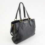 MIU MIU Logo Leather 2Way Bag Tote Bag Shoulder Bag Black RR1901 Used - 图片 4