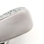 MIU MIU Leather Glitter Pouch Cosmetic Pouch Silver 5ND001 Used - 图片 6