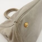 PRADA Triangle Logo Leather 2Way Bag Tote Bag Gray BN2104 Used - 图片 10