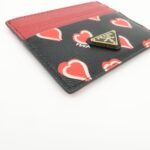 PRADA Saffiano Leather Heart Card Case Black Red White 1MC025 - 图片 8