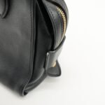 PRADA Leather 2Way Bag Shoulder Hand Bag Black Gold Used - 图片 18
