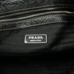 PRADA Logo Leather Shoulder Bag Hand Bag Black BR3593 Used - 图片 24