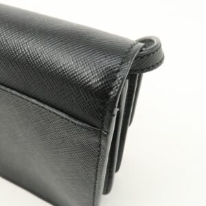 PRADA Saffiano Leather Shoulder Wallet Shoulder Bag Black BT1019 - 图片 17