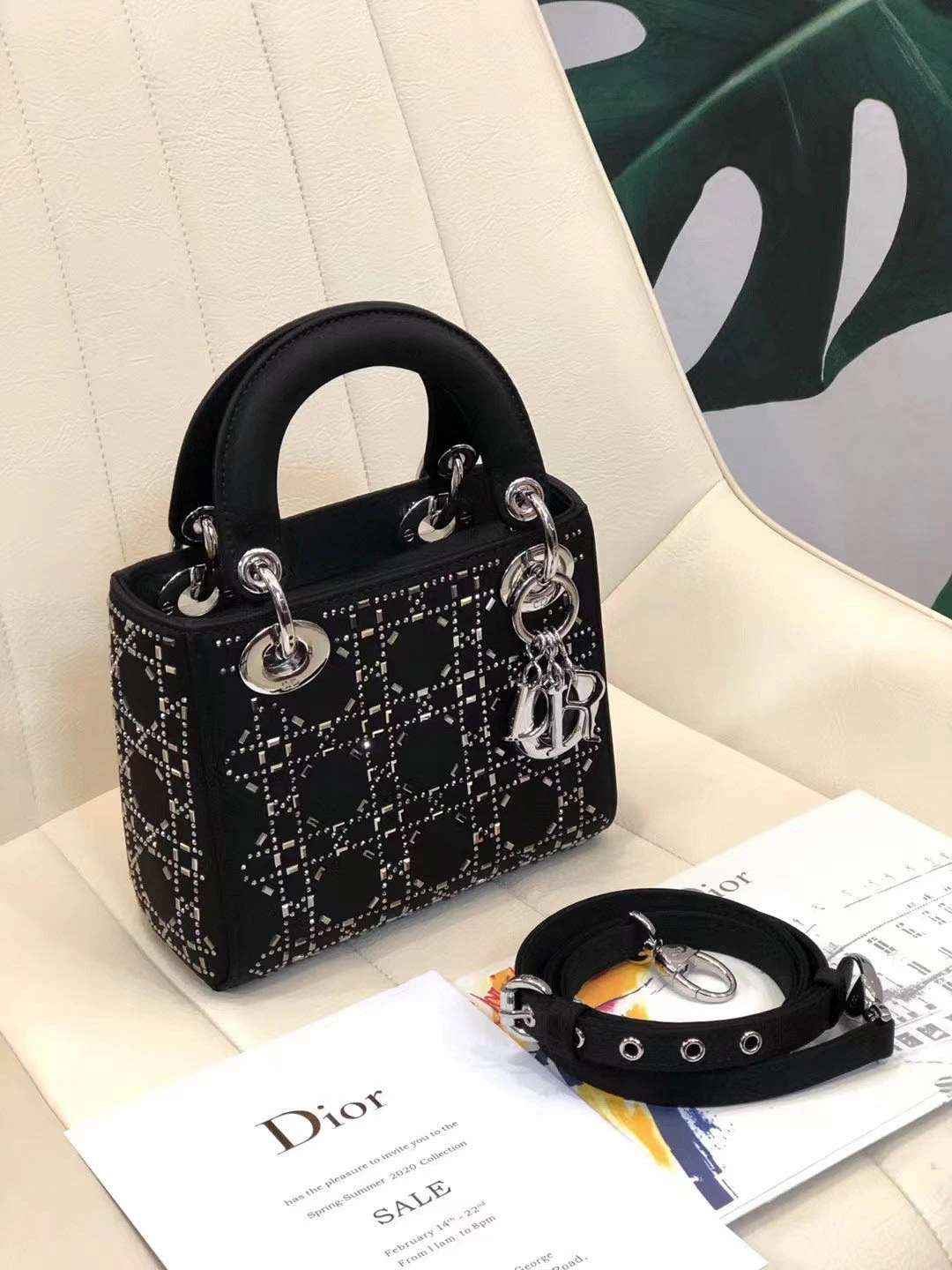 Black leather shoulder strap with full set of original packaging