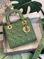 ABCDior Calf Patent Leather Rattan Check Handbag Size:20 x 16.5 x 8cm - 图片 2
