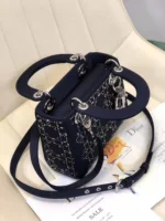 Dark blue leather shoulder strap - 图片 3