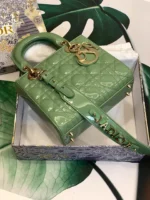 ABCDior Calf Patent Leather Rattan Check Handbag Size:20 x 16.5 x 8cm - 图片 3