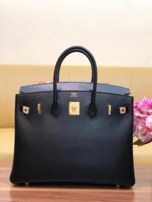 Birkin box black with gold buckle - 图片 5