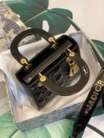 ABCDior Calf Patent Leather Rattan Tote Size: 20 x 16.5 x 8cm - 图片 5