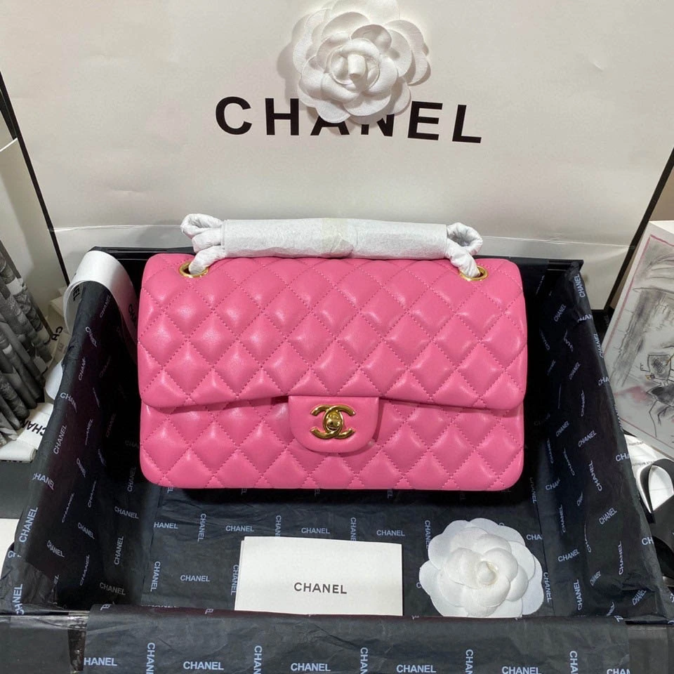 25cm/1112 plum pink sheepskin gold buckle return