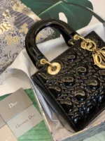 ABCDior Calf Patent Leather Rattan Tote Size: 20 x 16.5 x 8cm - 图片 6
