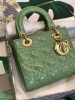 ABCDior Calf Patent Leather Rattan Check Handbag Size:20 x 16.5 x 8cm - 图片 5